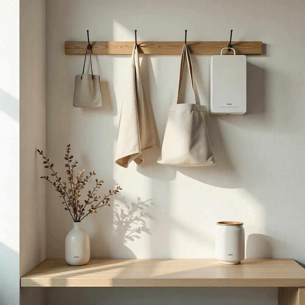 Calm organized space with minimalist routine